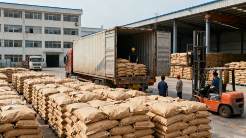 工厂厂区聚丙烯酰胺阴离子拉丝剂装车运输