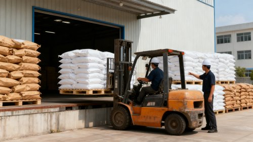 循环水处理用阻垢剂PAM产品装车现场