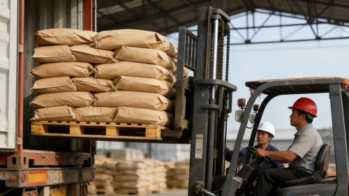 工业用PAM产品装车装箱流程