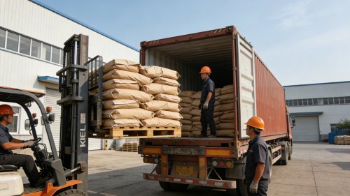 工业聚丙烯酰胺产品装车现场