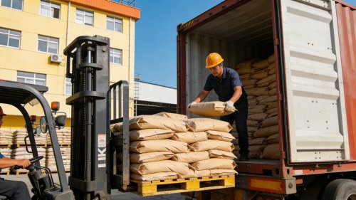 高分子聚丙烯酰胺PAM产品装车现场