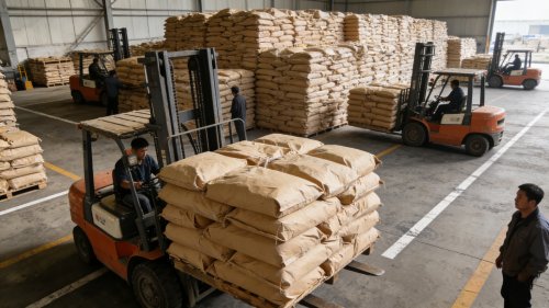 PAM絮凝剂工厂装车现场