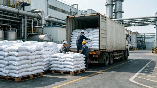 聚丙烯酰胺PAM吨袋装车分子量1000至1500万用于洗煤厂煤泥水快速沉降和清水回用厂区实拍