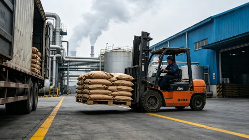 聚丙烯酰胺PAM干粉吨袋工厂厂区装车密封包装防潮堆放离地托盘仓库湿度低于60%