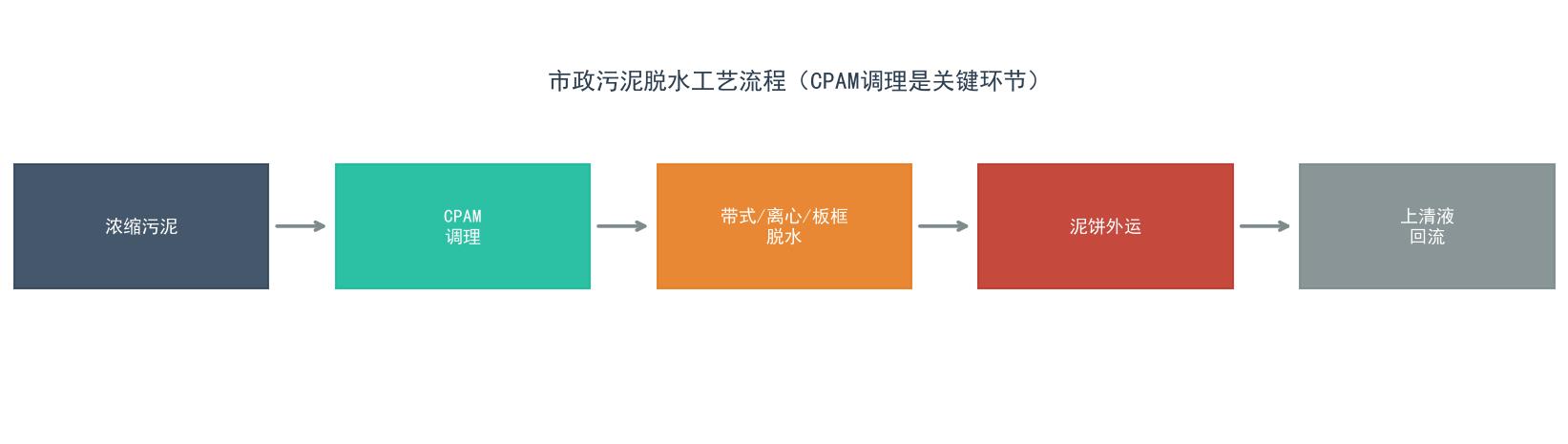 阳离子聚丙烯酰胺(CPAM)在市政污泥脱水中